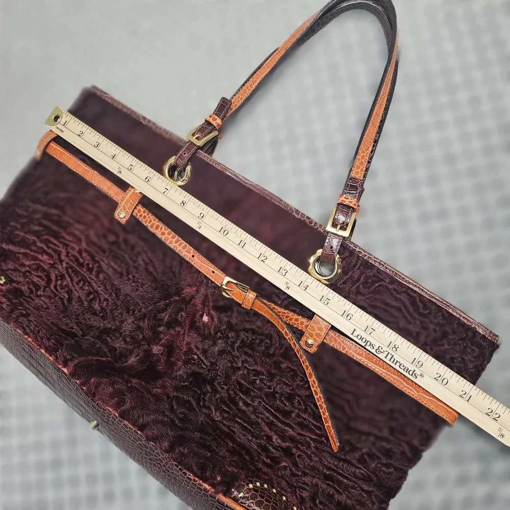 ETRO Velvet Embossed Leather Tote Bag‎ Purse